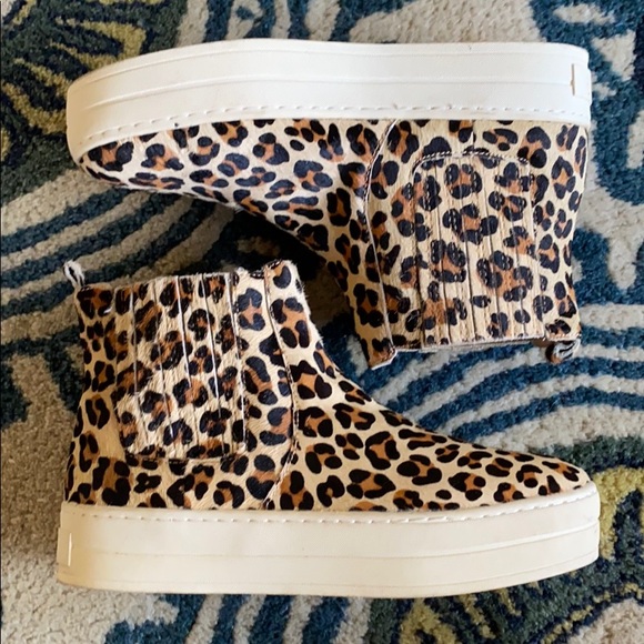 J / Slides Shoes - Leopard  Calf Hair Shooties J/Slides Worn Once